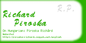 richard piroska business card