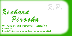 richard piroska business card